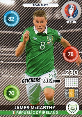 Sticker James McCarthy - UEFA Euro France 2016. Adrenalyn XL n. 289 - Panini