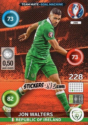 Sticker Jon Walters - UEFA Euro France 2016. Adrenalyn XL - Panini
