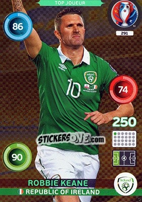 Sticker Robbie Keane - UEFA Euro France 2016. Adrenalyn XL n. 291 - Panini