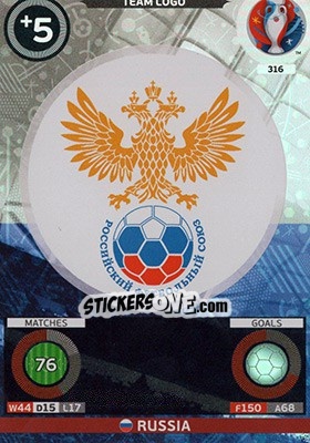 Sticker Team Logo - UEFA Euro France 2016. Adrenalyn XL n. 316 - Panini
