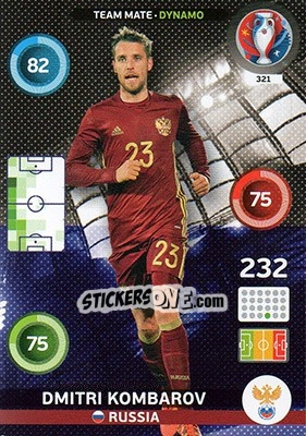 Sticker Dmitri Kombarov - UEFA Euro France 2016. Adrenalyn XL n. 321 - Panini