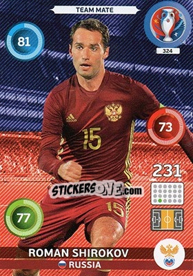 Sticker Roman Shirokov - UEFA Euro France 2016. Adrenalyn XL n. 324 - Panini