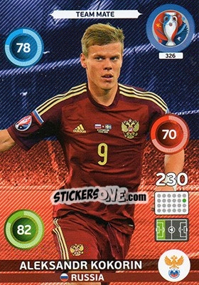 Sticker Aleksandr Kokorin - UEFA Euro France 2016. Adrenalyn XL n. 326 - Panini