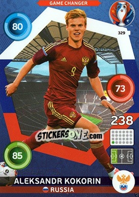 Sticker Aleksandr Kokorin - UEFA Euro France 2016. Adrenalyn XL n. 329 - Panini