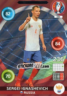 Sticker Sergei Ignashevich - UEFA Euro France 2016. Adrenalyn XL n. 330 - Panini