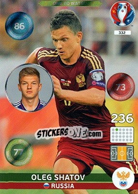 Sticker Oleg Shatov - UEFA Euro France 2016. Adrenalyn XL n. 332 - Panini
