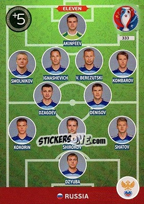 Sticker Eleven - UEFA Euro France 2016. Adrenalyn XL n. 333 - Panini