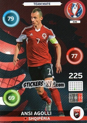Sticker Ansi Agolli - UEFA Euro France 2016. Adrenalyn XL n. 336 - Panini