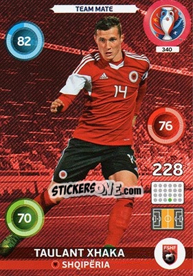 Sticker Taulant Xhaka - UEFA Euro France 2016. Adrenalyn XL n. 340 - Panini