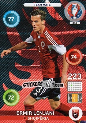 Sticker Ermir Lenjani - UEFA Euro France 2016. Adrenalyn XL n. 343 - Panini