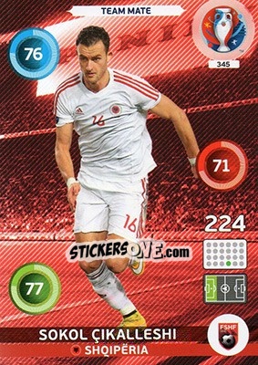 Sticker Sokol Cikalleshi - UEFA Euro France 2016. Adrenalyn XL n. 345 - Panini