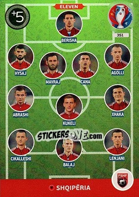 Sticker Eleven - UEFA Euro France 2016. Adrenalyn XL n. 351 - Panini