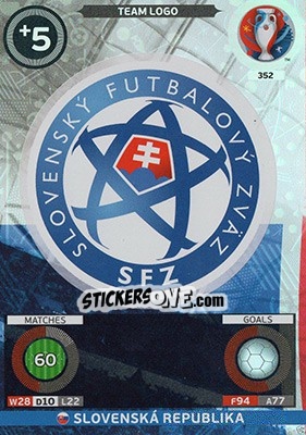 Sticker Team Logo - UEFA Euro France 2016. Adrenalyn XL n. 352 - Panini