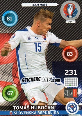 Sticker Tomáš Hubocan - UEFA Euro France 2016. Adrenalyn XL n. 354 - Panini