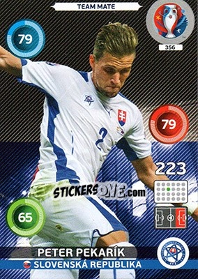 Sticker Peter Pekarík - UEFA Euro France 2016. Adrenalyn XL n. 356 - Panini
