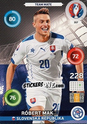 Sticker Róbert Mak - UEFA Euro France 2016. Adrenalyn XL n. 357 - Panini