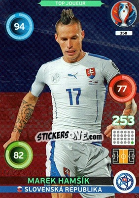 Cromo Marek Hamšík - UEFA Euro France 2016. Adrenalyn XL n. 358 - Panini