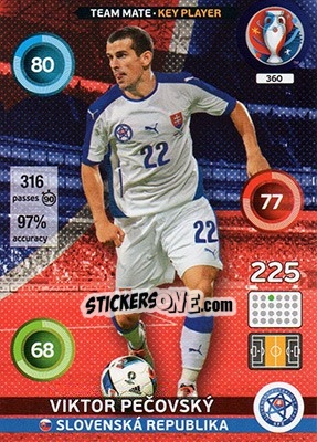 Sticker Viktor Pecovský - UEFA Euro France 2016. Adrenalyn XL n. 360 - Panini