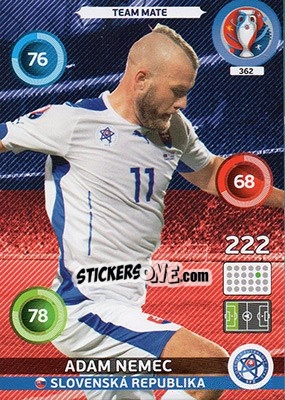 Sticker Adam Nemec - UEFA Euro France 2016. Adrenalyn XL n. 362 - Panini
