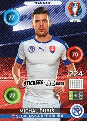 Sticker Michal Ďuriš - UEFA Euro France 2016. Adrenalyn XL n. 363 - Panini