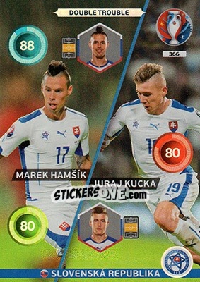 Cromo Marek Hamšík / Juraj Kucka - UEFA Euro France 2016. Adrenalyn XL n. 366 - Panini