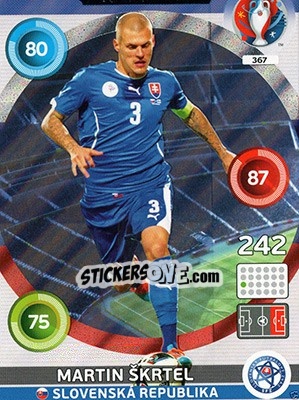 Sticker Martin Škrtel - UEFA Euro France 2016. Adrenalyn XL n. 367 - Panini