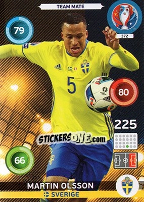 Figurina Martin Olsson - UEFA Euro France 2016. Adrenalyn XL - Panini