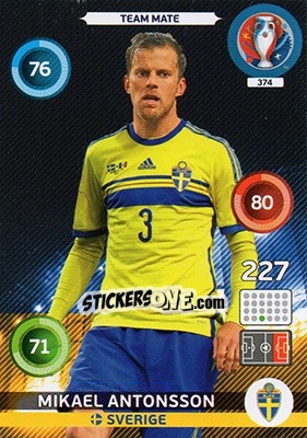 Sticker Mikael Antonsson - UEFA Euro France 2016. Adrenalyn XL n. 374 - Panini