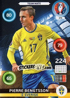 Sticker Pierre Bengtsson - UEFA Euro France 2016. Adrenalyn XL n. 375 - Panini