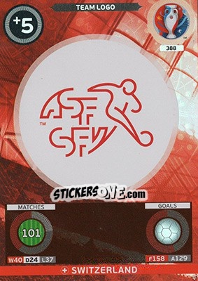 Sticker Team Logo - UEFA Euro France 2016. Adrenalyn XL n. 388 - Panini