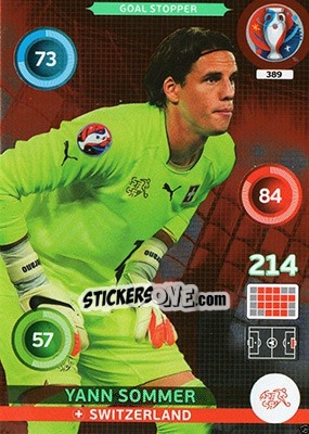 Sticker Yann Sommer - UEFA Euro France 2016. Adrenalyn XL n. 389 - Panini