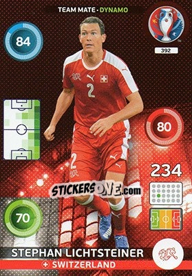 Sticker Stephan Lichtsteiner - UEFA Euro France 2016. Adrenalyn XL n. 392 - Panini