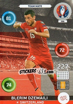 Sticker Blerim Dzemaili - UEFA Euro France 2016. Adrenalyn XL n. 396 - Panini