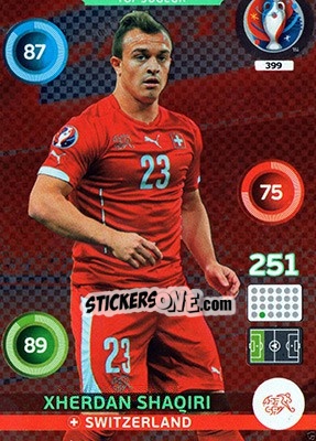 Sticker Xherdan Shaqiri - UEFA Euro France 2016. Adrenalyn XL n. 399 - Panini