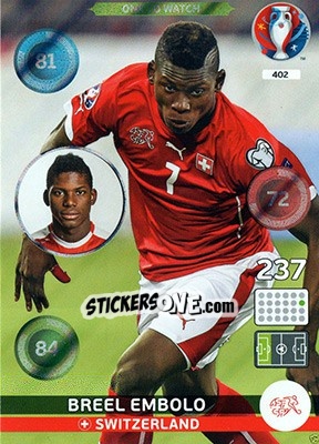 Sticker Breel Embolo - UEFA Euro France 2016. Adrenalyn XL n. 402 - Panini