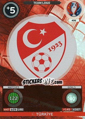 Sticker Team Logo - UEFA Euro France 2016. Adrenalyn XL n. 406 - Panini