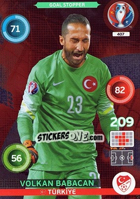 Sticker Volkan Babacan - UEFA Euro France 2016. Adrenalyn XL n. 407 - Panini