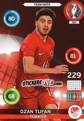 Sticker Ozan Tufan - UEFA Euro France 2016. Adrenalyn XL n. 408 - Panini