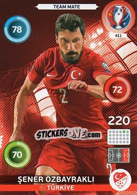 Figurina Sener Özbayrakli - UEFA Euro France 2016. Adrenalyn XL n. 411 - Panini