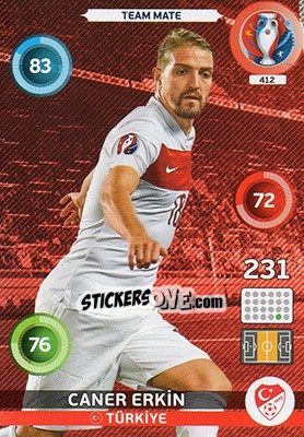 Figurina Caner Erkin - UEFA Euro France 2016. Adrenalyn XL - Panini