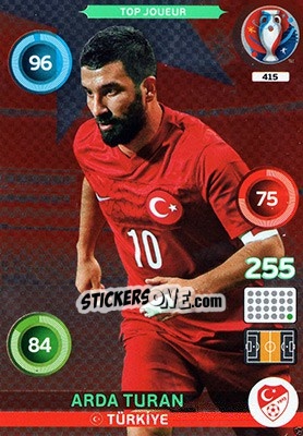 Sticker Arda Turan - UEFA Euro France 2016. Adrenalyn XL n. 415 - Panini