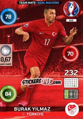 Sticker Burak Yilmaz - UEFA Euro France 2016. Adrenalyn XL - Panini