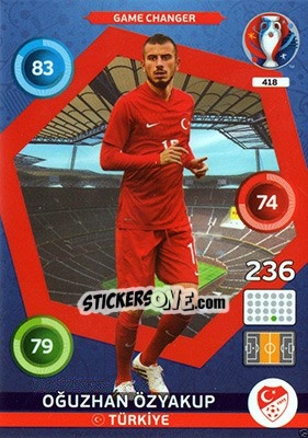 Sticker Oğuzhan Özyakup - UEFA Euro France 2016. Adrenalyn XL - Panini