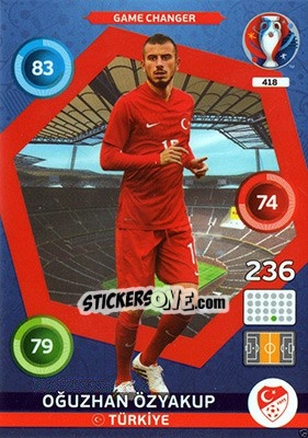 Sticker Oğuzhan Özyakup - UEFA Euro France 2016. Adrenalyn XL n. 418 - Panini