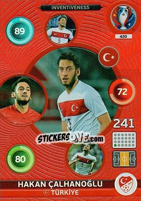Sticker Hakan Çalhanoğlu - UEFA Euro France 2016. Adrenalyn XL - Panini