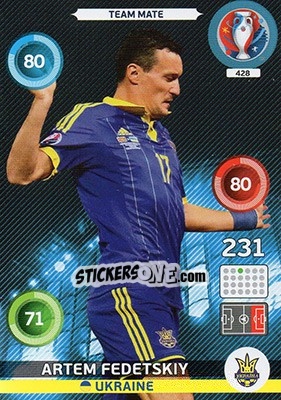 Sticker Artem Fedetskiy - UEFA Euro France 2016. Adrenalyn XL n. 428 - Panini