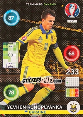 Sticker Yevhen Konoplyanka - UEFA Euro France 2016. Adrenalyn XL n. 430 - Panini
