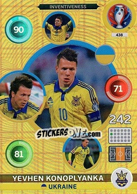 Sticker Yevhen Konoplyanka - UEFA Euro France 2016. Adrenalyn XL n. 438 - Panini