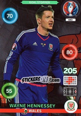 Sticker Wayne Hennessey - UEFA Euro France 2016. Adrenalyn XL n. 443 - Panini
