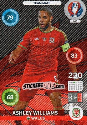 Sticker Ashley Williams - UEFA Euro France 2016. Adrenalyn XL n. 445 - Panini